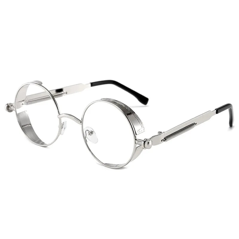 Metal Steam Punk Sunglasses Men Women Fashion Round Mirror Glasses Brand Designer Vintage Sun Glasses Retro Eyeglasses UV400