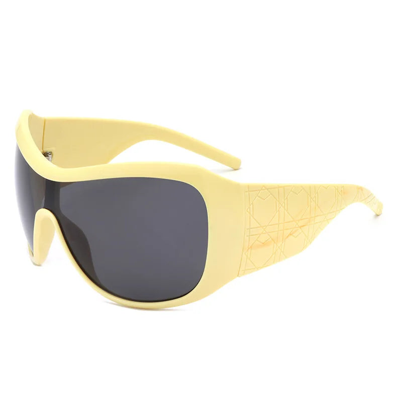 one piece oversized Y2K sunglasses for women men vintage square shield gradient hip hop sun glasses female sexy driving shades