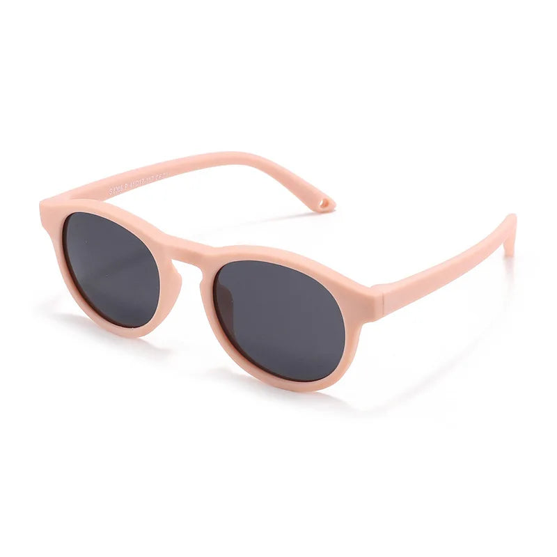 Boys Girls Baby Eyewear UV400 Small Round Polarized Kids Sunglasses Silicone Flexible Safety 0-3 Years Old Children Glasses