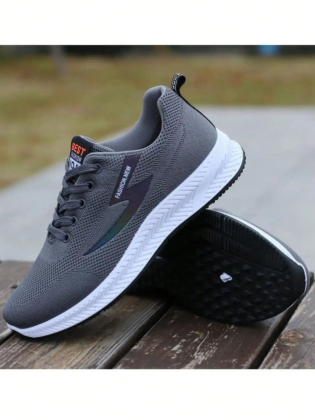 Men's Breathable Casual Sneakers, Lightweight Mesh Sporty Shoes For All Seasons, Odor-Resistant Non-Slip Durable Running Shoes