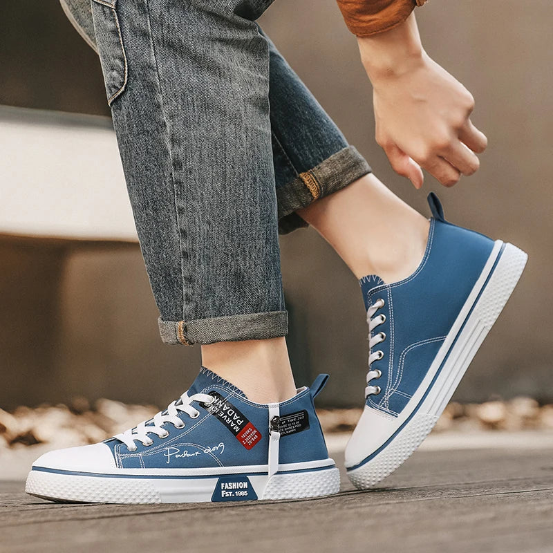 Men's plus size casual Canvas shoes summer soft-sole non-slip outdoor walking shoes fashion youth sports board shoes flat shoes