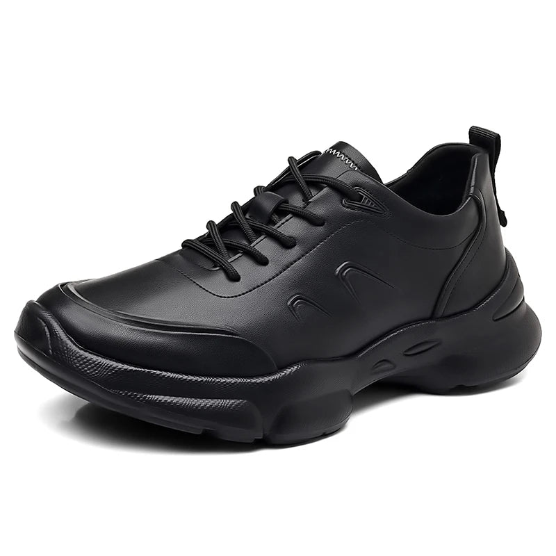 Non-Slip Men's Casual Leather Shoes Lightweight Sport Shoes Comfortable Round Toe Sneakers Outdoor Sports Footwear Male Trainers