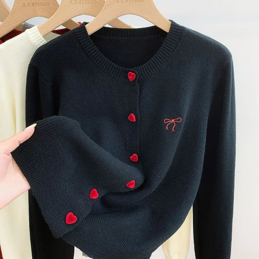 Zekye Sweet Style Long-sleeve Knitted Sweater Women 2025 Fall/winter Basic Top Cardigan Outerwear Pullover Top Ladies Sweaters
