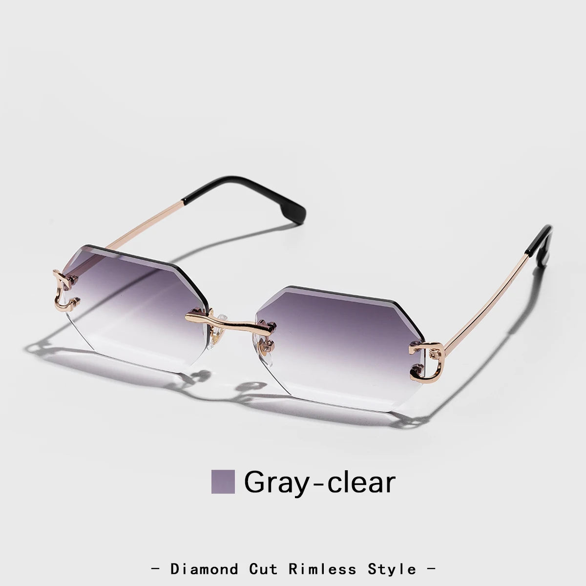 Ruiao 2025 new rimless luxury Sunglasses diamond cut sun shades for man and women designer brand glasses UV400 frameless eyewear