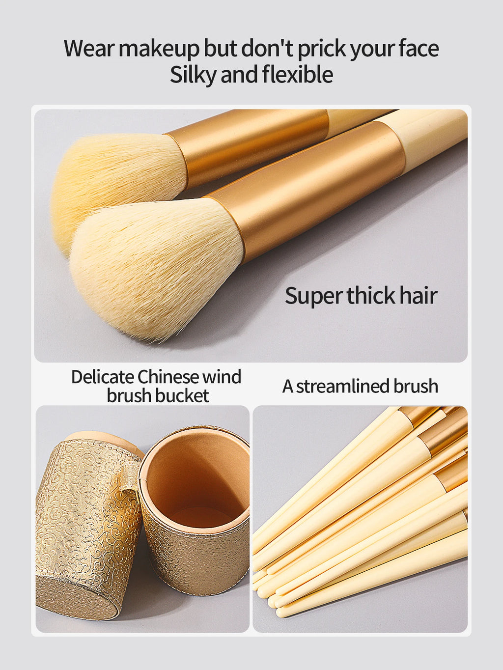 6/13/14/20PCS High-quality makeup brush set, multi-functional facial brush set & soft powder puff set & portable storage bucket