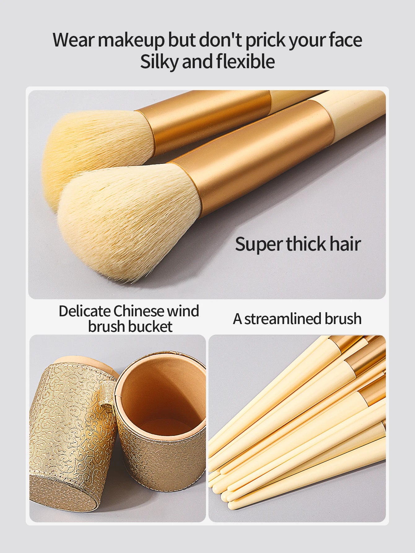6/13/14/20PCS High-quality makeup brush set, multi-functional facial brush set & soft powder puff set & portable storage bucket