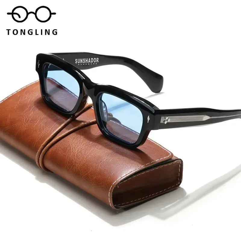 Highquality acetate designer handmade luxury SJEFF personalized Men UV400 sunglasses Support custom logos or prescription lenses