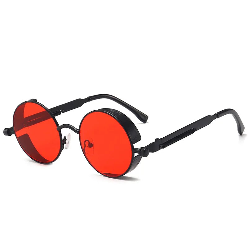 Metal Steam Punk Sunglasses Men Women Fashion Round Mirror Glasses Brand Designer Vintage Sun Glasses Retro Eyeglasses UV400