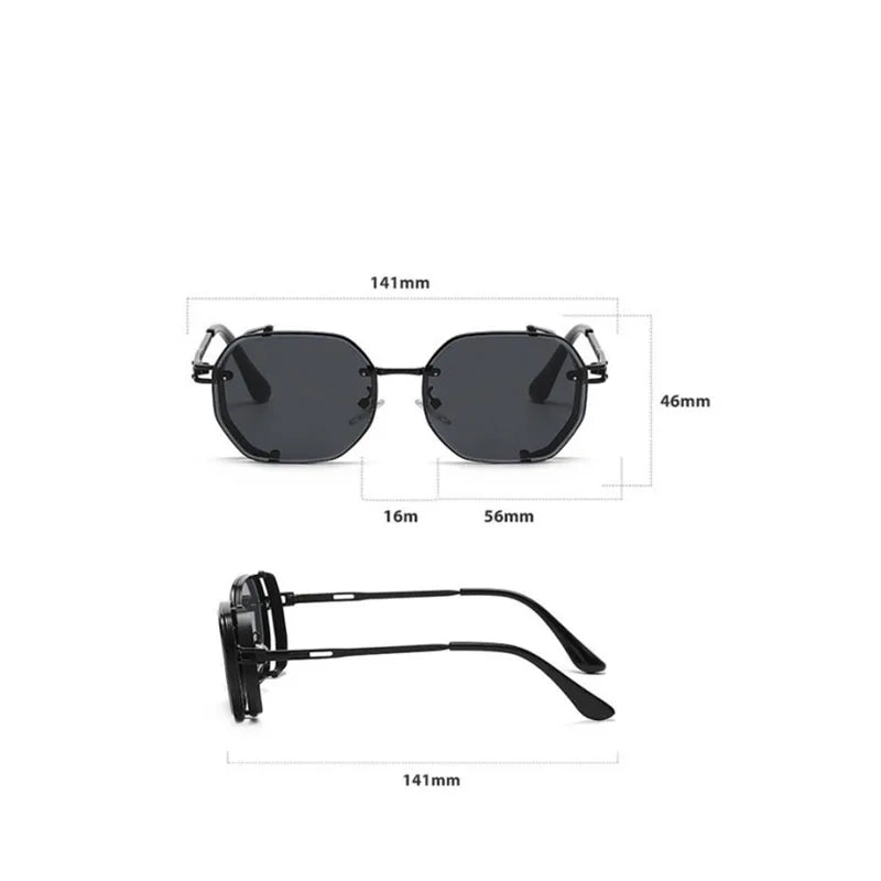 2024 Steampunk Sunglasses For Men Fashionable Square Punk Fashion Glasses Designer Sunglasses Women Trendy Gafas De Sol Hombre