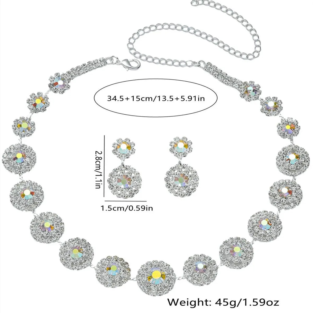 Elegant Rhinestone Jewelry Set Necklace & Dangle Earrings for Party Daily Clothing DecorTrendy All-match & Exquisite Jewelry