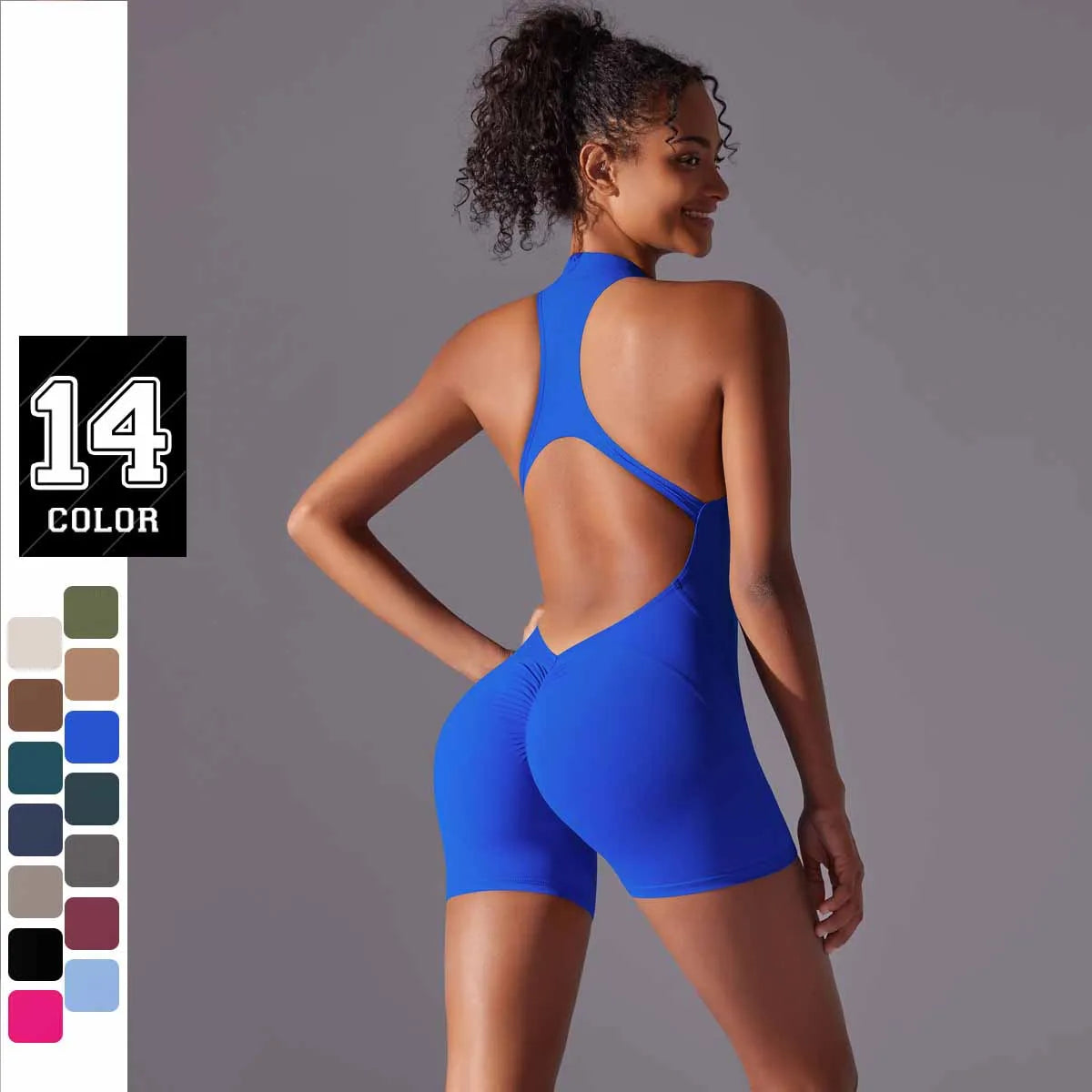 Sports Jumpsuit Sleeveless Gym Short Set Women Yoga Clothes Fitness Workout One-piece Suit Outdoor Casual Scrunch Bodysuits