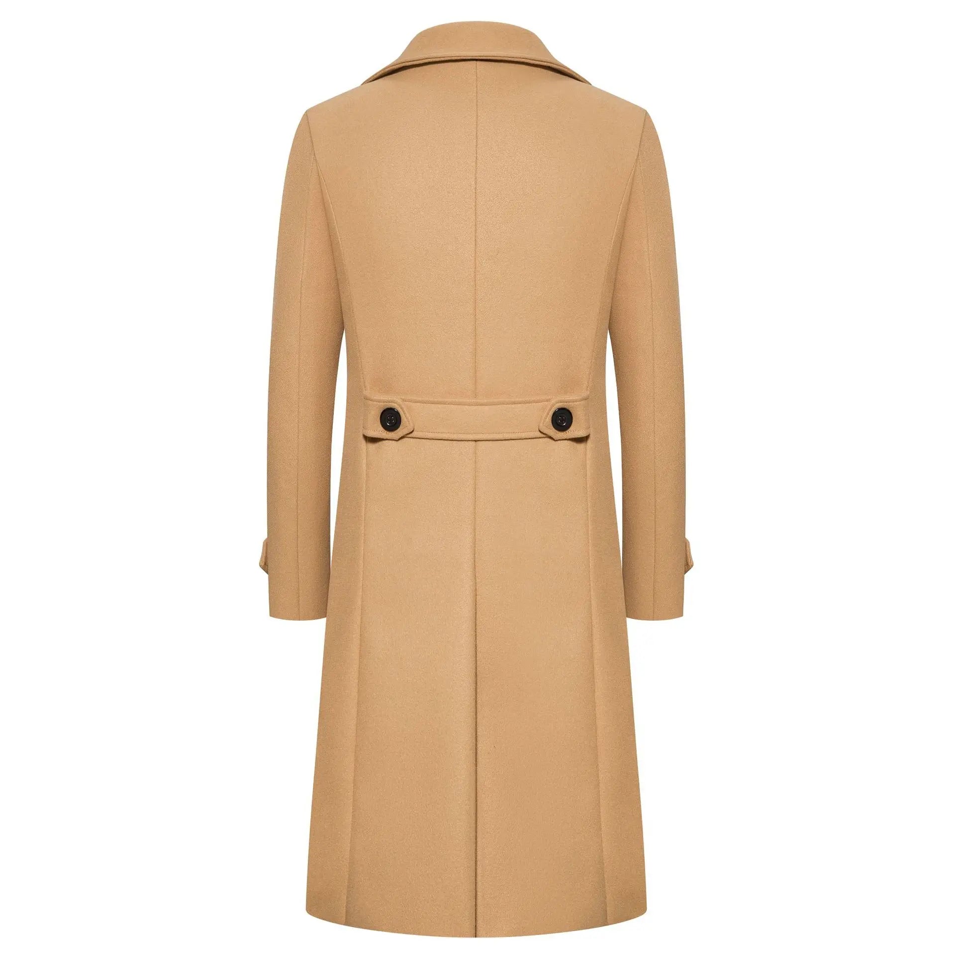 Spring Long Woolen Coats Men Fashion Double Breasted Trench Coats Autumn Turn Down Collar Slim Fit Windbreaker Male Outwear