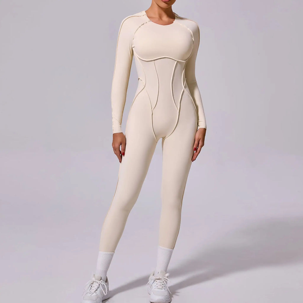 New Autumn/Winter Women's One-piece Yoga Jumpsuit leggings Long-sleeved Sexy Backless Slim Fit Sports Outfit