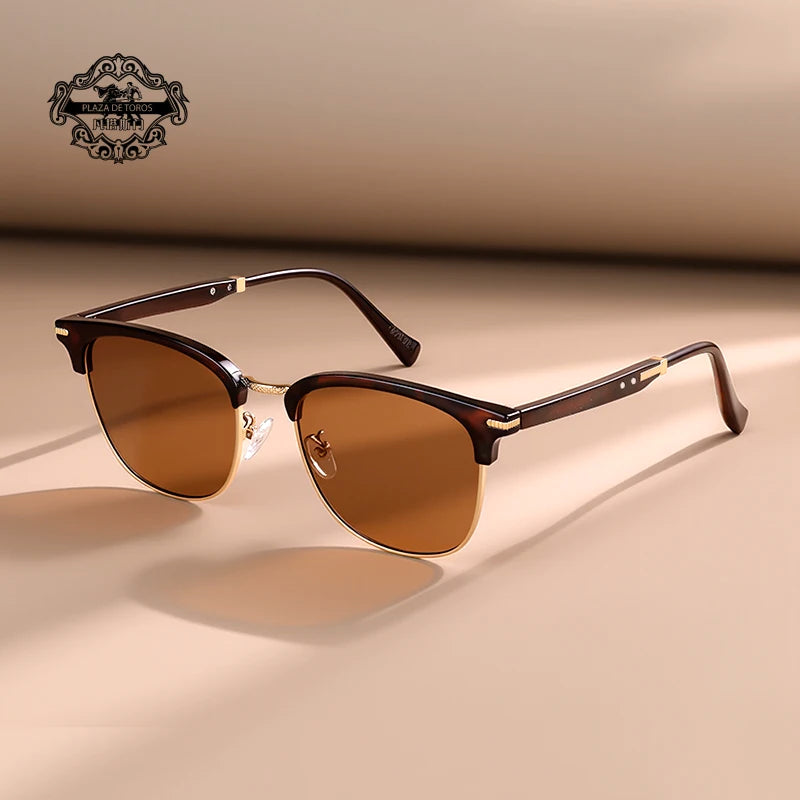 2025 Classic Polarized Sunglasses Men Women Retro Half Frame UV400 Glasses Male Popular Anti-glare Travel Driving Eyewear