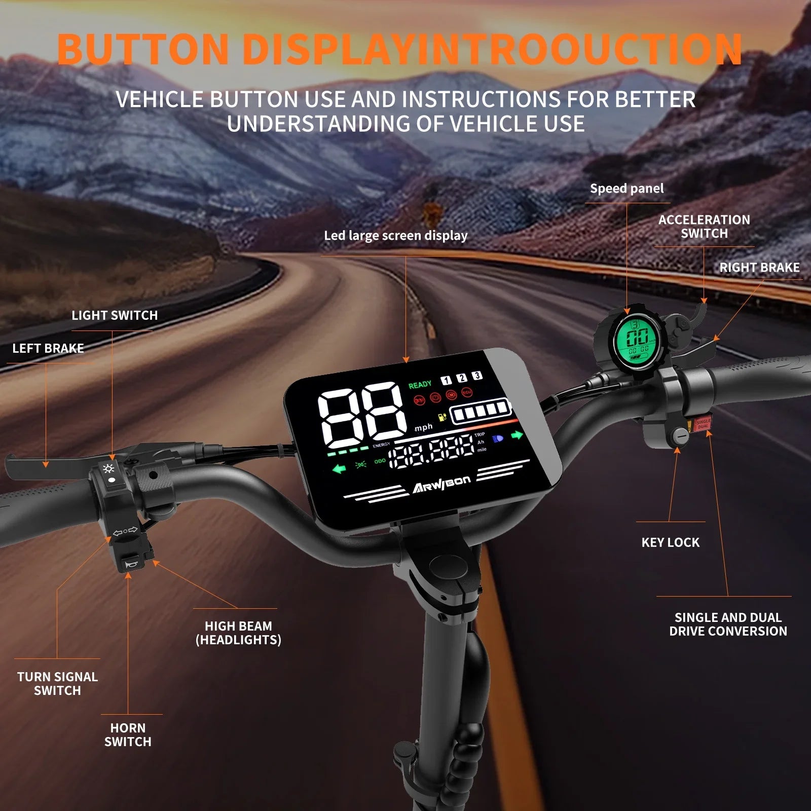 Arwibon 5600W Adult Electric Scooter Dual Motor Top Speed 46MPH,60V27AH, 11-inch Off-Road Tires Sport Folding eScooter with Seat