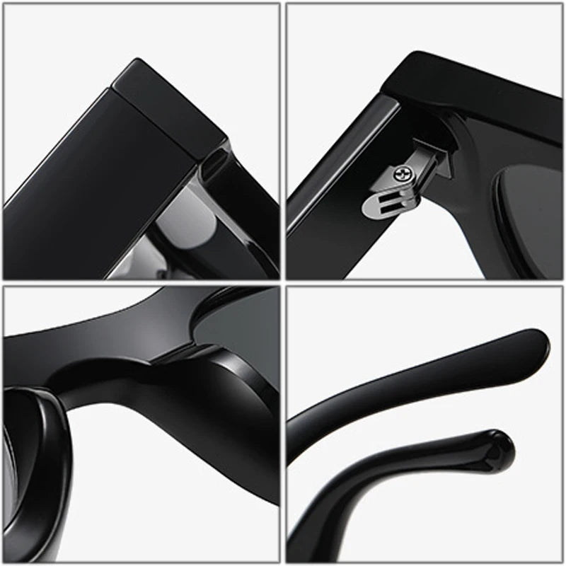 SO&EI Ins Popular Fashion Small Square Polarized Sunglasses Women Retro Punk Shades UV400 Men Trending Sun Glasses
