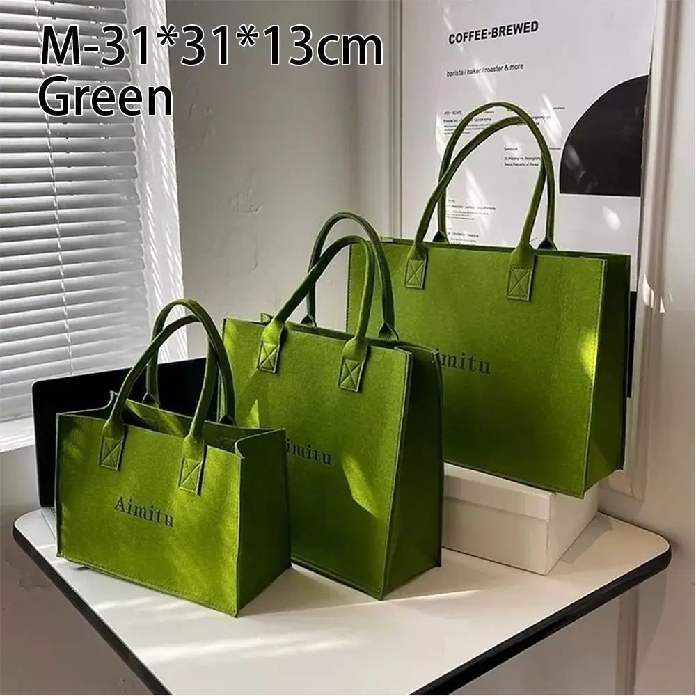 Fashion S/M/L Women Felt Shoulder Bag Simple Solid Color Messenger Bag Handbag Large Capacity Travel Casual Crossbody Bags