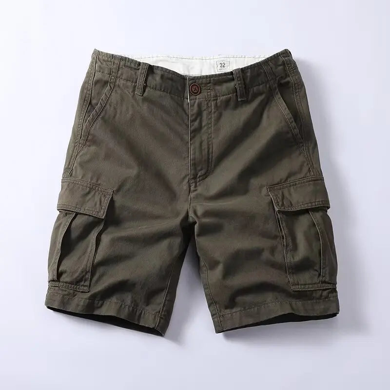 Cotton Men Shorts Cargo Shorts Versatile Shorts for Daily Travel Twill Solid Color Short Pants Summer High Quality Sweatpants